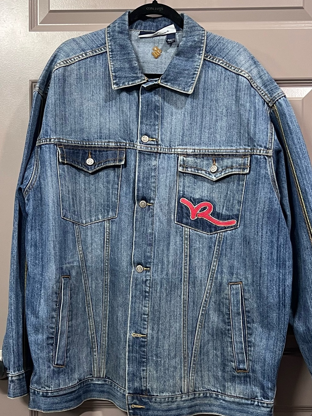 Vintage Rocawear Blue Denim Jean Jacket Men's